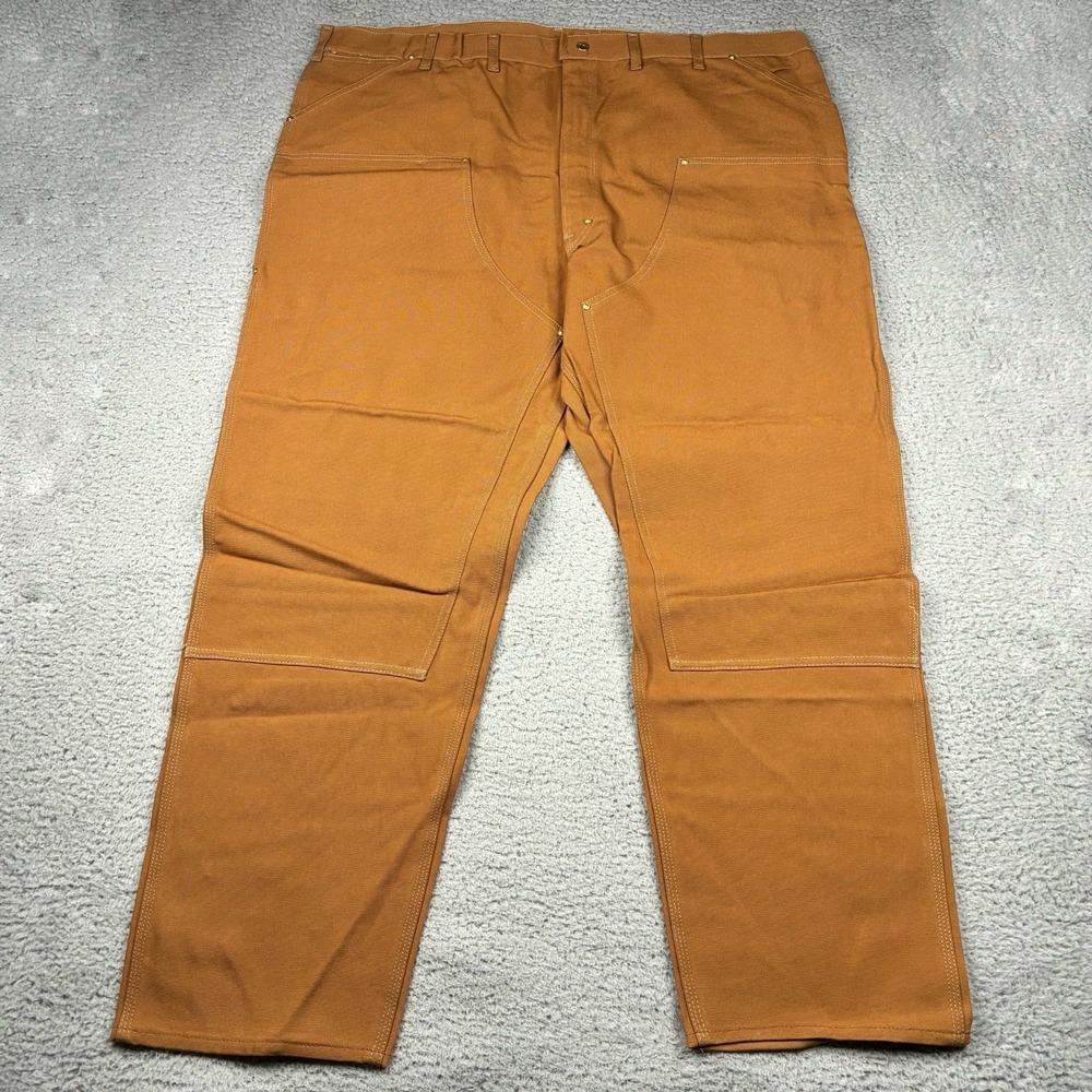 Vintage Carhartt Double Knee Pants Men's 50x32 Brown Duck Canvas USA Union Made